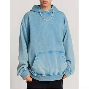 Pull à capuche pour hommes de haute qualité avec logo personnalisé 100 coton éponge française vierge surdimensionné sweat à capuche pour hommes longue longueur sweats à capuche délavés au soleil - Product Image 4