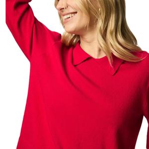 Suéter de Cachemira 100% de Alta Calidad para Mujer, Estilo Casual Sólido con Cuello Polo y Hombros Caídos para la Temporada de Otoño - Product Image 5