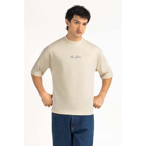Camiseta Personalizada de Manga Corta para Hombre, Cuello Redondo, Algodón y Fibra de Bambú, Ecológica, Transpirable, Impresión Serigráfica, Tela de 300g - Product Image 1