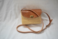 Pochette en raphia faite à la main avec doublure en cuir PU et paille, décorée d'imprimés, sac à main pour la plage, les voyages, les mariages, fermeture à rabat, Moroccansoul
