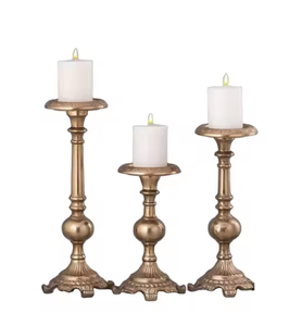 Bougeoir fait main design en métal doré durable et écologique pour la décoration de la maison et de mariage avec logo et taille personnalisés - Product Image 1