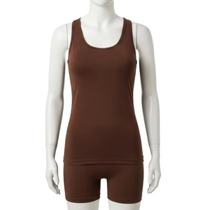 Breathable Short Spandex Polyester Tank Tops Lightweight Stretch Fabric Quick Dry Fit <b>for</b> Fitness <b>Gym</b> Running Yoga Wear - Product Image 3