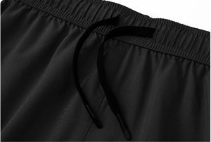 2025 pantalones cortos de malla de tira negra más vendidos para hombre, secado rápido, transpirable, diseño de logotipo personalizado, teñido liso - Product Image 4