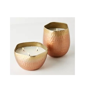 Bougeoir artisanal de couleur or rose pour restaurant décoratif Design moderne support votif classique - Product Image 3