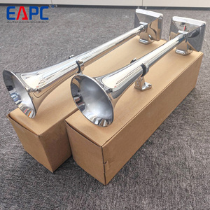 Bocina de Aire para Camión Europeo Tipo Hadley OE 336 de 2 Cornetas, Sonido Fuerte para Tren o Autobús, de Metal Cromado o Negro, para GJZ241 - Product Image 1