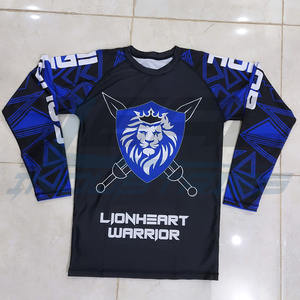 MMA personalizado Rash guards sublimación impresión ultavoilet protección 240 GSM compresión grappling BJJ Rash guards hecho en Pakistan - Product Image 1