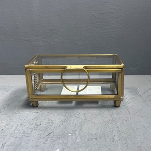 Joyero, Caja de Almacenamiento Decorativa Pequeña con Acabado en Latón - Product Image 3