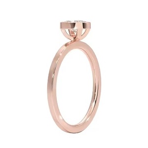 Bague Auréole Ovale en Argent Sterling 925 pour Femme, Solitaire en Or, Moissanite, Diamant - Product Image 6