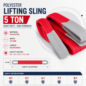 Eslinga Plana de Poliéster Reforzada de 5 Toneladas para Trabajo Pesado con Ojales, Tamaño y Longitud Personalizables, de Fábrica con Experiencia - Product Image 4