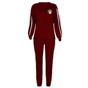 2023 Stripe Zipper Ensemble décontracté pour femmes Logo personnalisé Haut à manches longues et pantalon Survêtement actif - Product Image 1