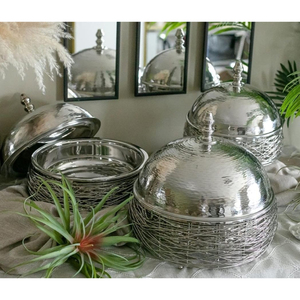 Juego de 3 platos de cazuela para servir alimentos, fiestas de boda, plato de servicio de catering, tapas pulidas con espejo de acero inoxidable - Product Image 3
