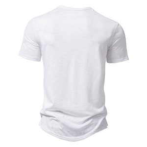 T-shirt d'été à la mode pour hommes O-Colar Short Sleeve Casual Slim Tops Solid White for Polo Style - Product Image 2