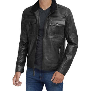 Veste à col montant en cuir véritable de haute qualité pour hommes pour l'automne hiver nouvelle condition Style High Street séchage rapide respirant - Product Image 6