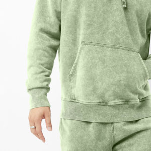 Sudadera con capucha lavada con ácido para hombre con logotipo personalizado, sudadera de lana francesa térmica de invierno con patrón de diseñador de talla grande lavado vintage pesado - Product Image 3