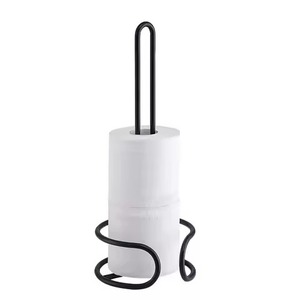 Porte-serviettes en papier noir en métal et fer au design moderne pour la décoration de table de la cuisine - Product Image 2