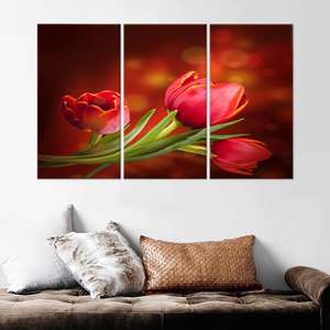 Elegant Tulip Lover Gift: Printed Canvas Artwork, Grandma's Delight,3P:Gallery <b>Wrapped</b> - Product Image 1