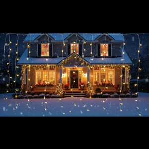 Cortina de Luces Navideñas Transparentes, 240 Luces LED Blanco Cálido, IP44 D3743, 4+5m, Luces Articulables para Fiestas Pre Navideñas - Product Image 3