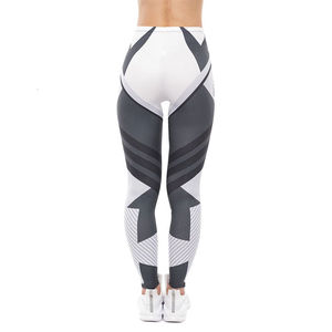 Leggings pour femmes 100% polyester, longueur cheville, couleur unie, taille haute, vêtements de yoga personnalisés, usage professionnel en salle de sport, service OEM disponible - Product Image 3