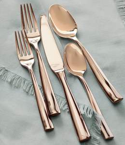 Juego de cubiertos de metal con diseño de vástago trenzado decorativo para elegantes comedores, restaurantes y uso doméstico de lujo - Product Image 1