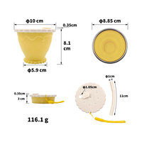 Gobelet pliable en silicone de qualité alimentaire 250 ml pour boissons chaudes et froides avec couvercle, bord en acier inoxydable, logo personnalisé, OEM, ODM, vente en gros