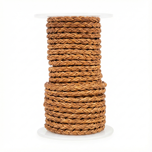 Wholesale Braided Genuine Leather Cord Twisted <b>Rope</b> DIY <b>Bracelet</b> Necklace Jewelry Making Findings Handicraft Supply Part 925 - Product Image 1