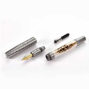 Stylo promotionnel exécutif en métal lourd personnalisé matériaux métalliques en acier inoxydable laiton cuivre titane damas stylo en acier - Product Image 3