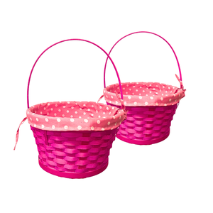 Paniers de rangement polyvalents en bambou avec doublure en coton Panier de rangement pour fruits artisanal Panier cadeau - Product Image 1