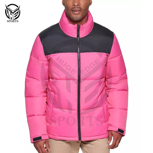 แจ็กเก็ตผ้าฝ้ายกันหนาวสำหรับผู้ชายแจ็กเก็ตขนเป็ดดีไซน์สีพื้น - Product Image 1