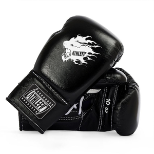 Guantes de Boxeo de Cuero con Logotipo Personalizado Athlefit, Agarre Cómodo, Ligeros y Transpirables para Entrenamiento y Sparring al Aire Libre (Todos los Tamaños) - Product Image 3