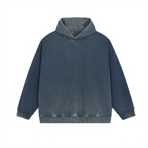 Sweat à capuche oversize pour homme, 100% coton, lavé, à manches longues, hiver, ODM, uni, streetwear décontracté, polaire 330g - Product Image 6