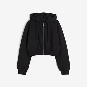 เสื้อมีฮู้ดผ้าคอตตอนเนื้อนุ่มมีซิปสำหรับผู้หญิง XS เสื้อสเวตเตอร์ลำลองมีสไตล์สวมใส่ในฤดูหนาวเสื้อครอปซักด้านหน้า - Product Image 5