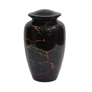 Urnes funéraires classiques en aluminium pour adultes en marbre avec revêtement transparent urnes funéraires en métal fini émail pour cendres humaines - Product Image 5