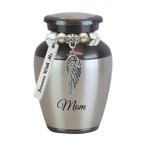 Elegant Floral Design Cremation Urn Decorative and Functional Adult Memorial <b>Keepsake</b> <b>for</b> <b>Ashes</b> Made of Metal Brass Ceramic - Product Image 1