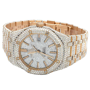 Vente en gros de montres de luxe Moissanite | Testeur de diamants présidentiels squelette glacé VVS - Product Image 5