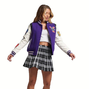 2024 nuevas chaquetas universitarias personalizadas de alta calidad para mujer con mangas largas, las mejores chaquetas de béisbol para damas - Product Image 3