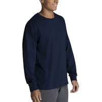 Chemises à manches longues pour hommes, bleu marine, taille XL, 100% coton, imprimées, respirantes, jersey, poignets côtelés, tissu robuste