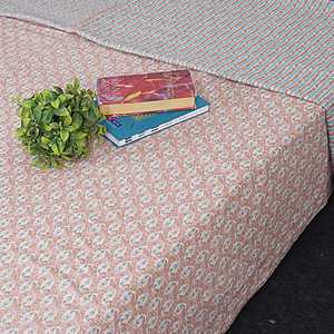 Peach Paisley Print 240 TC Algodón Cama doble Dohar SHKR1022 Juego de cama - Product Image 4