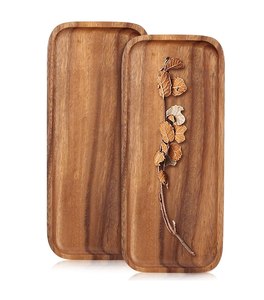 Bandeja de madera clásica al por mayor bandeja de madera moderna elegante de 2 piezas bandeja de madera de acacia personalizable - Product Image 1