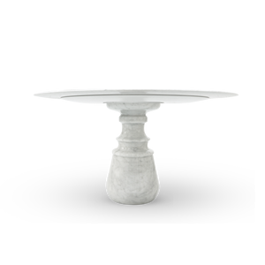 Pietra <b>Round</b> <b>Dining</b> <b>Table</b> Modern Design Stable and Convertible Featuring <b>Solid</b> <b>Wood</b> and Sintered Stone with Marble Accents - Product Image 2