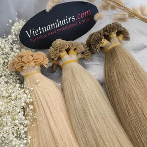 2025 meilleure vente 100% extensions humaines vierges crues vietnamiennes haute qualité pointe plate pleine cuticule Super Double dessiné en gros - Product Image 1