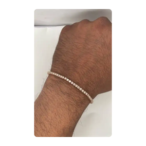 Bracelet tennis luxueux personnalisé en or 10 carats avec diamants CVD pour homme, à porter au quotidien - Product Image 2