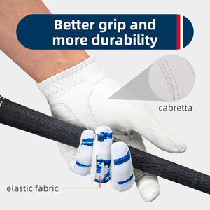 Gants de golf en cuir blanc personnalisables avec tissu antidérapant, design durable et taille originale pour le sport - Product Image 4
