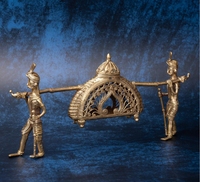Artisanat Dokra Palki ou Palanquin, pièce de décoration d'intérieur, 6 pouces, or, décoration d'intérieur, style moderne, décoration de table pour le salon