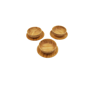 Bol à salade en bambou 100% naturel écologique, cuillère et fourchette faites à la main pour les fruits, bol en bois de noix de coco pour les aliments, cadeaux souvenirs pour les entreprises - Product Image 3