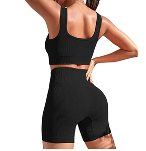 Conjunto Deportivo de Yoga sin Costuras para Mujer, 2 Piezas, Leggings de Cintura Alta con Sujetador Deportivo, Conjunto de Ropa de Gimnasio - Product Image 6