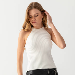 เสื้อถักสำหรับผู้หญิงเสื้อยืดถักแบบถักแขนกุดระบายอากาศได้ดีเสื้อบอดี้สูทออกแบบได้เองสำหรับฤดูร้อน - Product Image 1