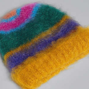 Bonnet en mohair tricoté pour homme, logo personnalisé OEM et ODM, bonnet de sport tricoté d'hiver, bonnet en mohair tricoté unisexe de créateur - Product Image 3