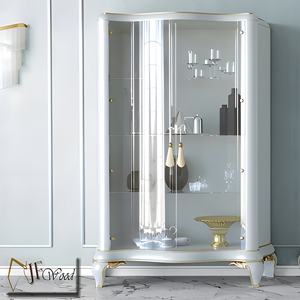 Murica lujo tallado a mano sala de estar gabinete de madera de caoba vitrina de madera maciza muebles para el hogar - Product Image 2