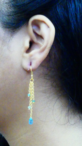 ชุดสำหรับงานแต่งงาน925เงินสเตอร์ลิงเครื่องประดับชุบทองอัญมณีหลากสีสำหรับผู้หญิงต่างหูแบบห้อย - Product Image 3