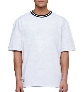 เสื้อยืดคอกลมทรงสปอร์ตผ้าคอตตอนคุณภาพสูง 100% แต่งขอบตัดสี ทรงโอเวอร์ไซส์ ไซส์พลัส สไตล์สตรีทแวร์ รับสกรีนโลโก้ เสื้อยืดลำลองใส่สบายสำหรับฤดูร้อน - Product Image 1